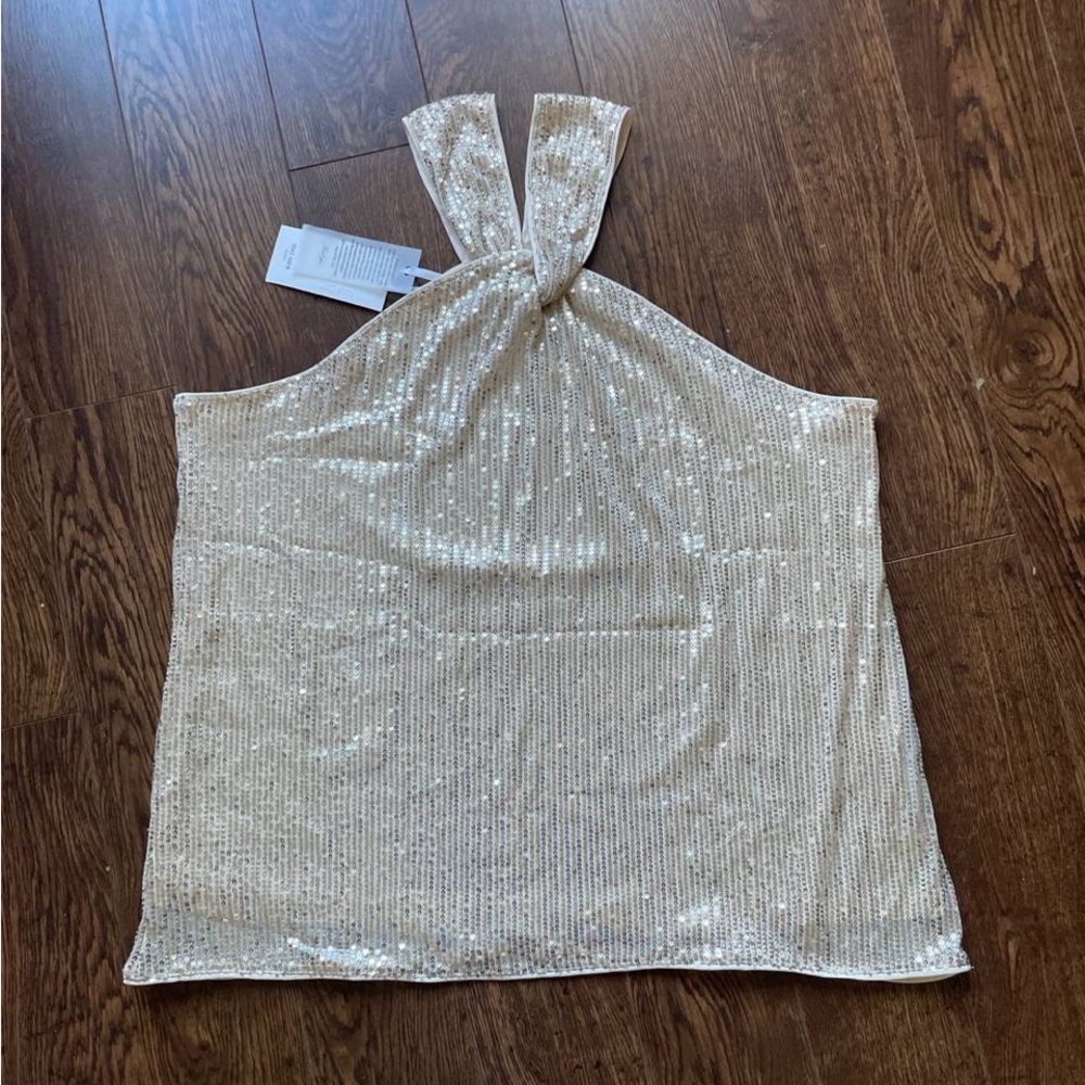 NWT| Grace Karin Knot Halter Sequin Tank Top - Picture 6 of 9